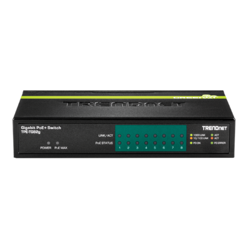 Switch 8 porturi Gigabit PoE/PoE+ 61W - TRENDnet TPE-TG82G